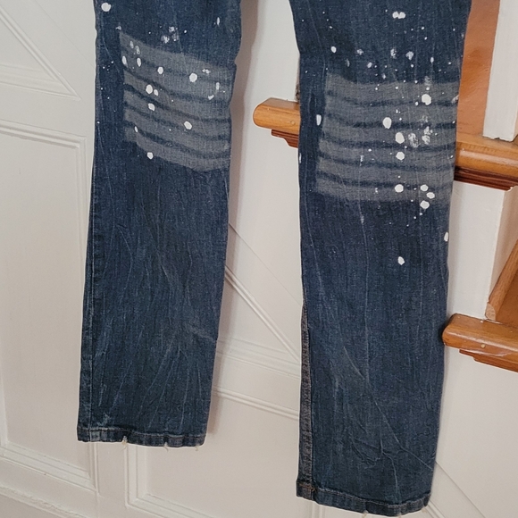 EVOLUTION IN DESIGN Distressed Paint Splatter Blue Jeans Size 20 - Picture 9 of 11